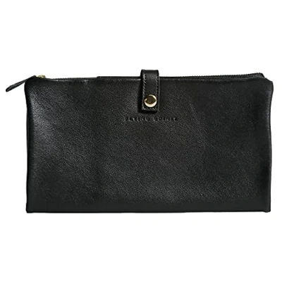 Abbildung von Clairefontaine 930027C Schlampermäppchen (Flying Spirit aus Lammleder, flach,26,3 x 24 2 cm, 1 Fach) Stück schwarz