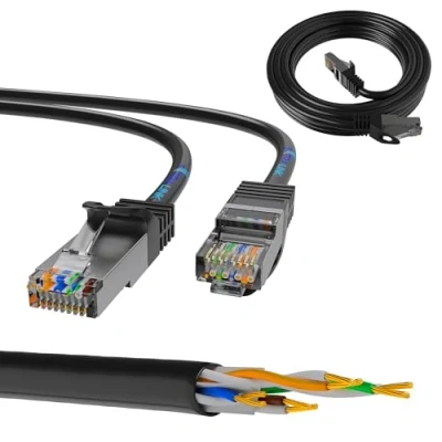Abbildung von EXTRALINK LAN Kabel 5e, RJ45 FTP, Netzwerkkabel 1Gb/s, internes Kupferkabel, Ethernet Kabel, PVC, Patchkabel 5m, Gigabit Ethernet, Twisted Pair für PoE Netzwerkgeräte
