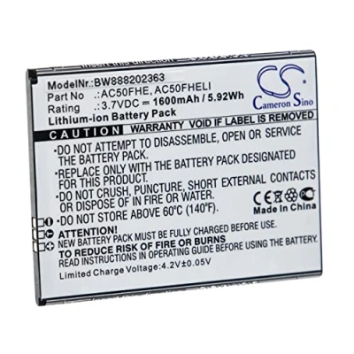 Abbildung von vhbw Akku kompatibel mit Archos 50F Helium Lite, GX395872 Handy Smartphone Telefon (1600mAh, 3,7V, Li Ion)