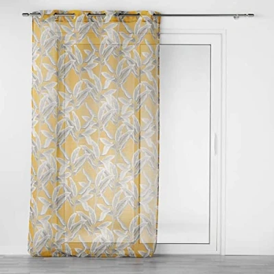 Abbildung von Douceur d&#039;Intérieur, Ösenvorhang, 140 x 240 cm, Isibelle, Gelb, Bedruckt, sandgestrahlt