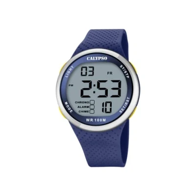 Abbildung von Calypso WATCHES Digitaluhr Herren Jugend Uhr Digital, (Digitaluhr), Herren, Armbanduhr rund, Kunststoffarmband blau, Sport