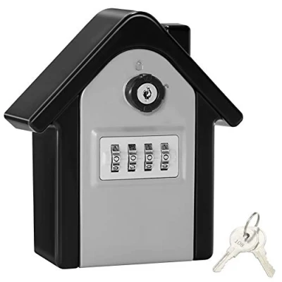 Abbildung von Schlüsseltresor, WACCET Schlüsselsafe mit Zahlencode außen Groß Kapazität Safe für Schlüssel, Schlüsselbox Wandmontage Aussen Innen Garage Home Office Schlüssel (Silber)