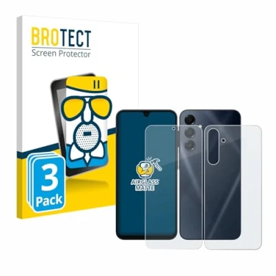 Abbildung von BROTECT Entspiegelungs Schutzglas für Samsung Galaxy A16 5G (Display+Rückseite) (3 Stück) Schutzfolie Panzer Folie Glas Matt [Kratzfest 9H]