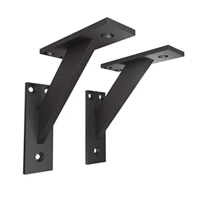 Abbildung von sossai® Wandregalhalter 2er Set FSHR Design Regalträger in Schwarz, 2 tlg.