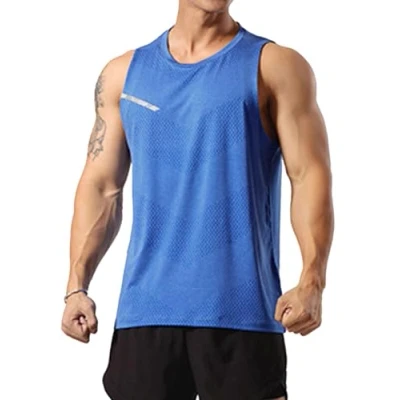Abbildung von GYMAPE Herren Sportlich Trainieren Tanktops Ärmellos Muskel Laufshirts Ausbildung Schnelltrocknend Fitnessstudio Aktive Kleidung Blau L