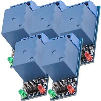 Abbildung von AZDelivery 5 x 1 Relais 5V KF 301 Modul Low Level Trigger kompatibel mit Arduino und Raspberry Pi inklusive E Book!