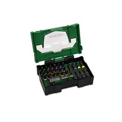 Abbildung von HiKOKI 23 teiliges Power Bit Set (BOX I) Robuste Bits, Magnetischer Bithalter, Verschiedene Größen Box ideal für Heimwerker und Profis