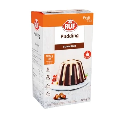 Abbildung von RUF Pudding Schokolade, Puddingpulver für Schokoladenpudding, nur mit Milch und Zucker aufkochen, Großpackung, glutenfrei, ohne Allergene, 1x1000g