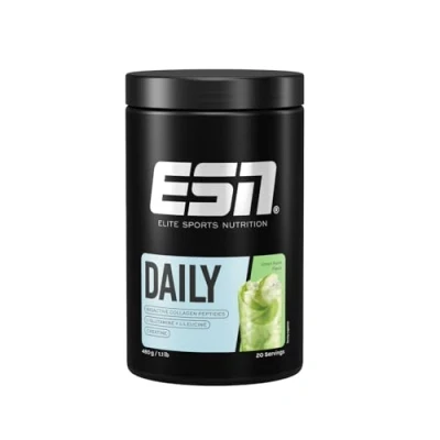 Abbildung von ESN Daily, Green Apple, 480 g, mit Glutamin, Creatin, Collagen &amp; L Leucin für deine Bänder, Gelenke, Sehnen und Knorpel made in Germany