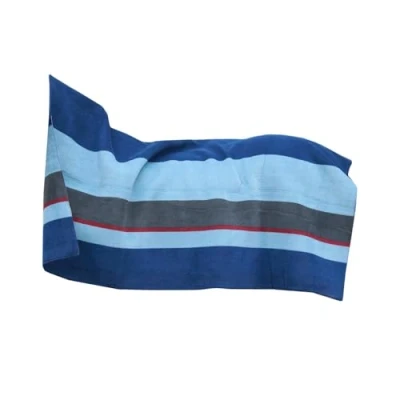 Abbildung von Kentucky Kentuckt Horsewear Fleecedecke Schwer Quadratische Streifen Marine/Grau 140x160cm