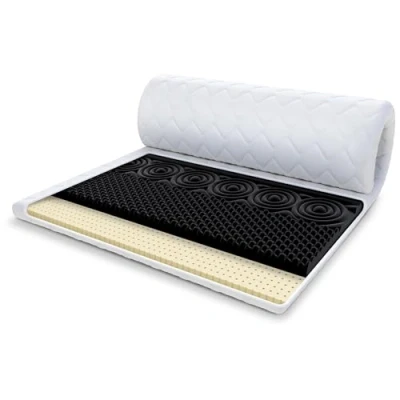 Abbildung von FDM Matratzentopper Nero Latex Matratze Topper 160x200 cm Härtegrad H3 Höhe ca. 7 profilierter HR Schaum Allergiker Geeignet Öko Tex