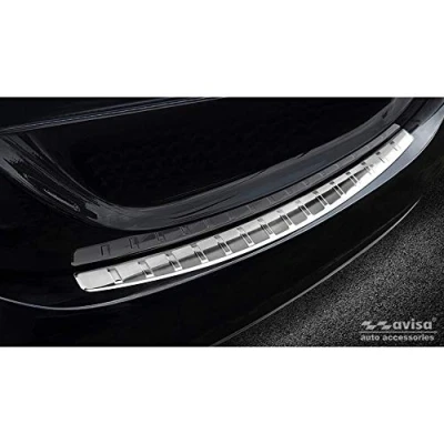 Abbildung von Avisa Edelstahl Heckstoßstangenschutz kompatibel mit Mercedes C Klasse W205 Limousine 2014 2019 &amp; 2021 &#039;Ribs&#039;