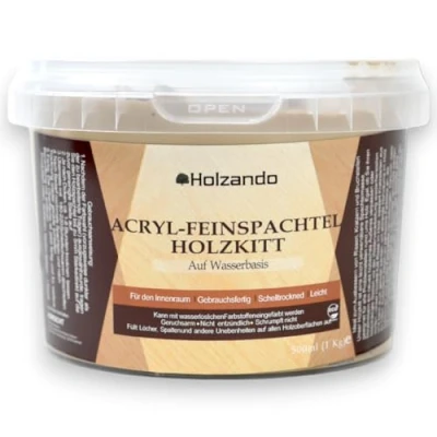 Abbildung von HOLZANDO Spachtelmasse Holzkitt HK1000, Geruchsarm, leicht schleiffbar, überlackierbar