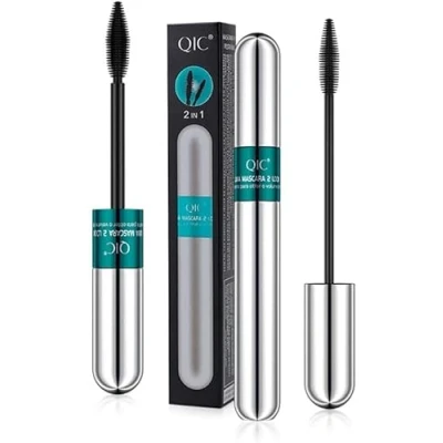 Abbildung von Hikaka Wimpern Kosmetik Vibely Mascara, Double Ended 4D Silk Fiber Lash 2 in 1 Thrive Mascara für natürlichen Verlängerungs und Verdickungseffekt Wasserdicht (#1)