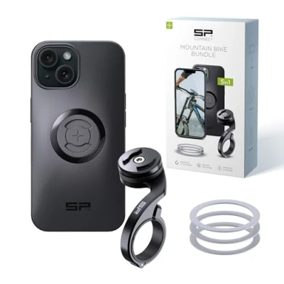 Abbildung von SP CONNECT Mountain Bike Bundle SPC+ kompatibel mit iPhone 15 Handyhalter für Mountainbike MTB Handy Halterung Gadget