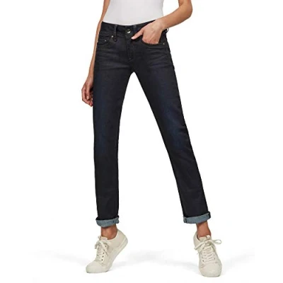 Abbildung von G STAR RAW Damen Midge Saddle Straight Jeans, Blau (dk aged D07145 7209 89), 22W / 26L
