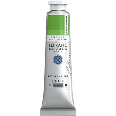 Abbildung von Lefranc Bourgeois 405102 extra feine Ölfarbe in Künstlerqualität aus hochwertigen Pigmenten, lebendige Farben, hohe Lichtechtheit, 40ml Tube Hellgrün Kadmiumfrei