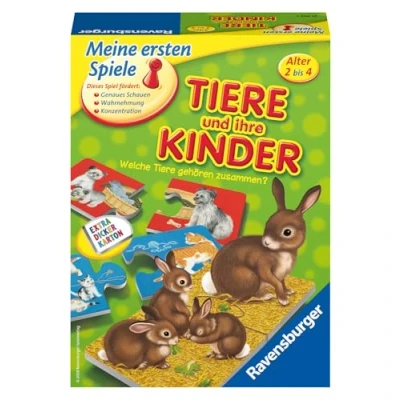 Abbildung von Ravensburger 21403 Tiere und ihre Kinder Kinderspiel, Tierwelt kennenlernen für 1 4 Spieler ab 2 Jahren
