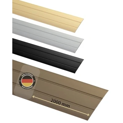 Abbildung von Gedotec Übergangsprofil selbstklebend Braun 2000 mm Alu Länge 2m, Breite 37 Bonze eloxiert Made in Germany Übergangsschiene Aluminium, Übergangsleiste ohne bohren, Abdeckleiste