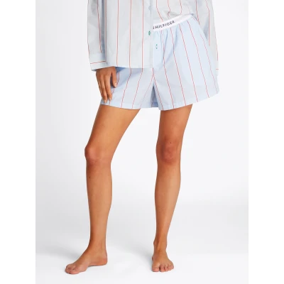 Abbildung von Tommy Hilfiger Poplin Nachtwäsche Hose, Herren, Größe: Large, Block stripe sweet blue