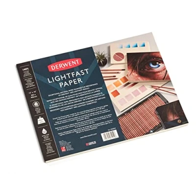 Abbildung von Derwent Lightfast Papierblock 305 x 406 mm, 300 g/m², 20 Blatt Papier, Glatte heißgepresste Oberfläche, Säurefrei, Ideal fürs Zeichnen und Malen, Professionelle Qualität, 2305833