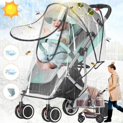 Abbildung von Oneroomone Universal Kinderwagen Regenschutz, Komfort Für Buggy Und Sportwagen Kinderwagen, Gute Luftzirkulation, Schadstofffrei
