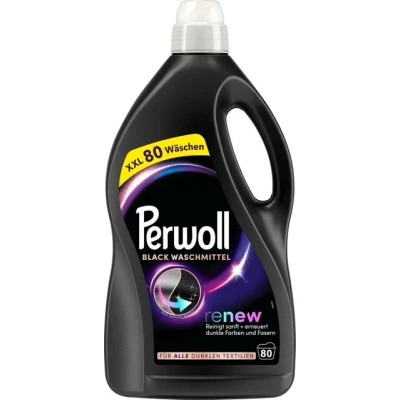 Abbildung von Perwoll Black Gel 80 WL Colorwaschmittel (XXL Pack, [1 St. Flüssigwaschmittel für dunkle Wäsche mit Dreifach Renew Technologie)