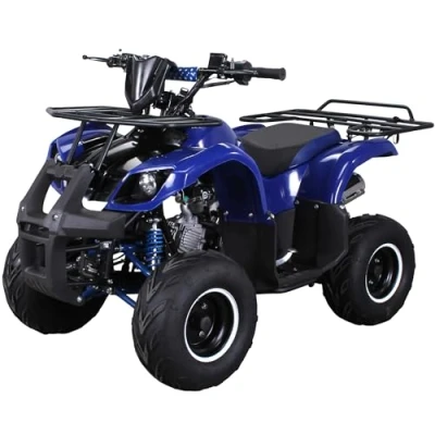 Abbildung von Original Actionbikes Motors Kinder Quad S 8 Farmer 4 Takt 125 cc 7 kW Benzinmotor Not Aus Leine Miniquad Bis zu 50 km/h Daumengas drosselbar Automatikgetriebe (Blau)