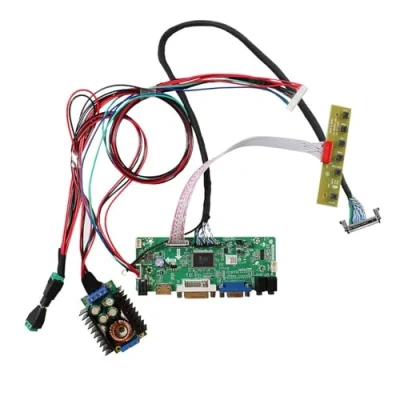 Abbildung von VSDISPLAY HDMI VGA DVI Audio LVDs Controller Board für 32 Zoll 1920 x 1080 FHD P320HVN01.1 IPS 51 Pins WLED LCD Bildschirm, mit 24 V auf 12 DC Stromwandler