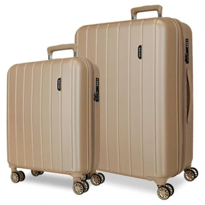 Abbildung von Movom Wood Kofferset Beige 55/70 cms Hartschalen ABS TSA Schloss 119L 4 Doppelräder Handgepäck