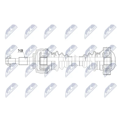Abbildung von NTY NPW PS 017 Antriebswelle Hinterachse links, rechts 530mm Schaltgetriebe, Automatikgetriebe PORSCHE: 911 Coupe