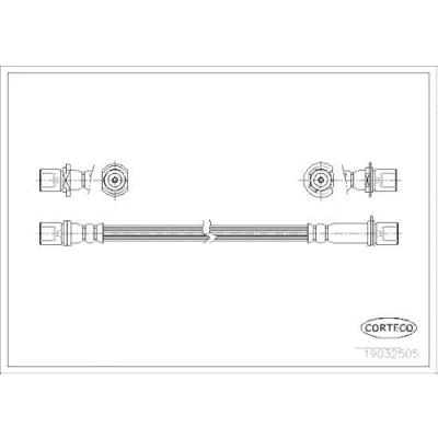 Abbildung von CORTECO 19032505 Bremsschläuche Vorderachse 440 TOYOTA: 4Runner, HILUX 5 Pick up