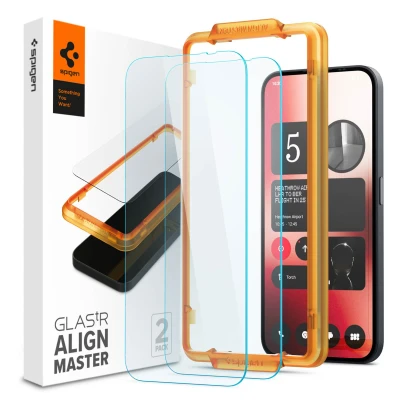 Abbildung von Spigen AlignMaster Schutzfolie kompatibel mit Nothing Phone (2a) Plus, (2a), 2 Stück, Kratzfest, 9H Härte Folie