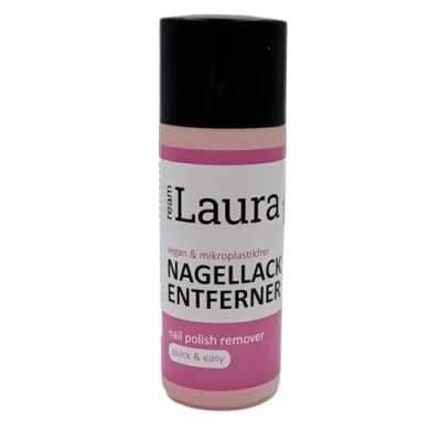 Abbildung von ream Laura Nagellackentferner Acetonfrei für schonende und zuverlässige Entfernung von Nagellacken Besonders brüchige Nägel geeignet 100ml in einer Flasche frei Mikroplastik