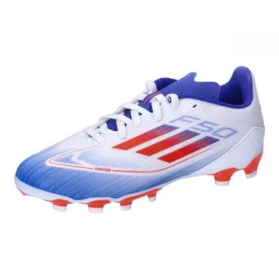 Abbildung von adidas Performance F50 League MG Unisex Fußballschuh Nocken für Kinder, Größe: 28, Footwear white/solar red/lucid blue Schuhe