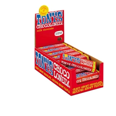 Abbildung von Tony&#039;s Chocolonely Vollmilchschokolade Schokoriegel Kleine Schokolade Riegel 35 x 50 Gramm Belgium Fairtrade Chocolate