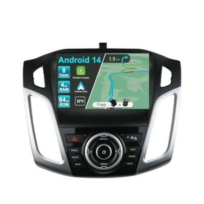 Abbildung von JOYX Android 13 IPS Autoradio Passt für Ford Focus (2012 2017) [4G+64G] Eingebaut DSP/Carplay/Android Auto LED Kamera + MIC 9 Zoll 2 Din Lenkradsteuerung WiFi DAB 360 Camera Fast boot AHD 4G