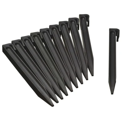 Abbildung von Erddübel Kunststoff Schwarz für Rasenkante 15 cm Set 10 Stück