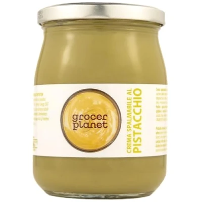 Abbildung von Grocer Planet Streichfähige süße Pistaziencreme (600g) Mit 45% Mediterranen Pistazien Italienische Gourmetküche Geeignet für Frühstück und Desserts