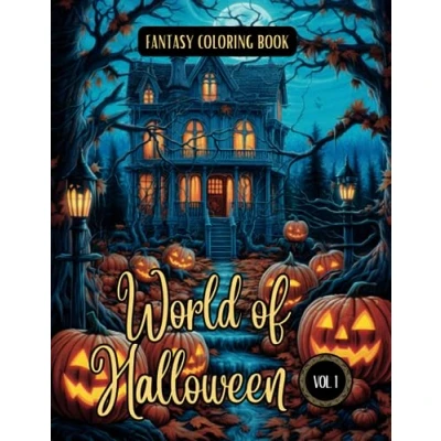 Abbildung von Fantasy Coloring Book World of Halloween Vol. 1: For Adults and Teens Black Line Grayscale Pages