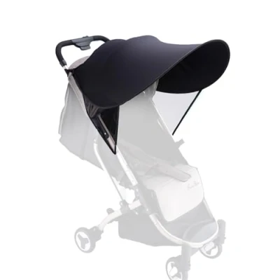 Abbildung von FUIPVGI Sonnensegel Kinderwagen Uv Schutz Sonnenschutz Kinderwagen, Sonnenschutz, Buggy, Universal für Buggy Baby (Schwarz)