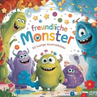 Abbildung von Freundliche Monster Malbuch: 50 niedliche und lustige zum Ausmalen für Kinder ab 5 Jahren