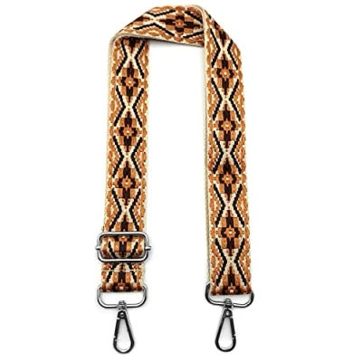 Abbildung von Taschengurte zum Wechseln, Verstellbarer Schulterriemen für Taschen, Braun Schultergurt Taschen mit Silber Karabiner, Umhängegurt Taschengurt Breit 3.8cm Damen DIY, #2