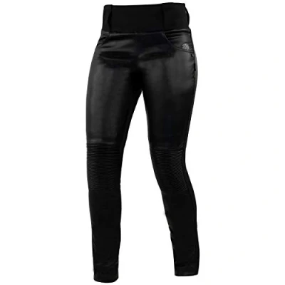 Abbildung von Trilobite Damen Motorrad Leder Leggings (Black,28/32)