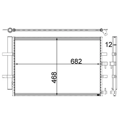 Abbildung von MAHLE ORIGINAL AC 32 000P Klimakondensator mit Trockner 682mm FORD: Tourneo Custom V362 Bus, Transit Kastenwagen, Mk7 Kastenwagen
