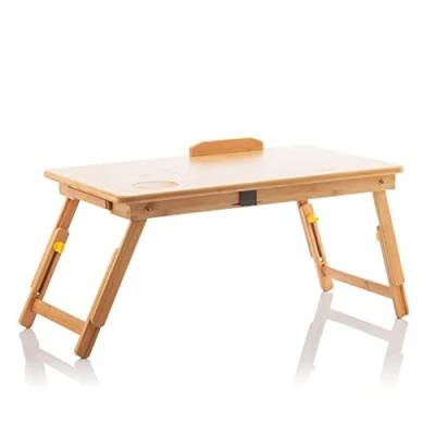 Abbildung von InnovaGoods Lapwood Klappbarer Beistelltisch aus Bambus, Holz, 53,5 x 21 27 34 cm. Medidas aprox. plegado: