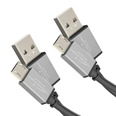 Abbildung von KabelDirekt Micro USB 2.0 Kabel 2x 1m (High Speed Datenkabel und Ladekabel, geeignet für Smartphones Tablets mit Anschluss, schwarz/space grey) PRO Series