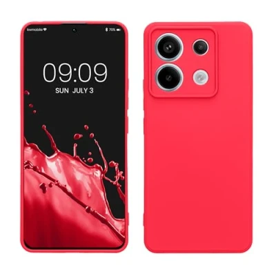 Abbildung von kwmobile Slim Case kompatibel mit Xiaomi Redmi Note 13 Pro 5G / Poco X6 Hülle Handyhülle aus Silikon in Neon Pink