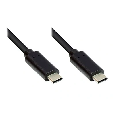 Abbildung von Good Connections Lade und Datenkabel USB 3.1 (Gen.1) C Stecker beidseitig KUPFERLEITER, Doppelschirmung, 5 Gbps Datenübertragung schwarz 1,5 m