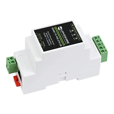 Abbildung von Waveshare RS485 to RJ45 Ethernet Converter Module, Industrial Rail Mount Isolated Serial Server,TCP/IP Module,10 / 100M Auto Negotiation Connector,with POE Function